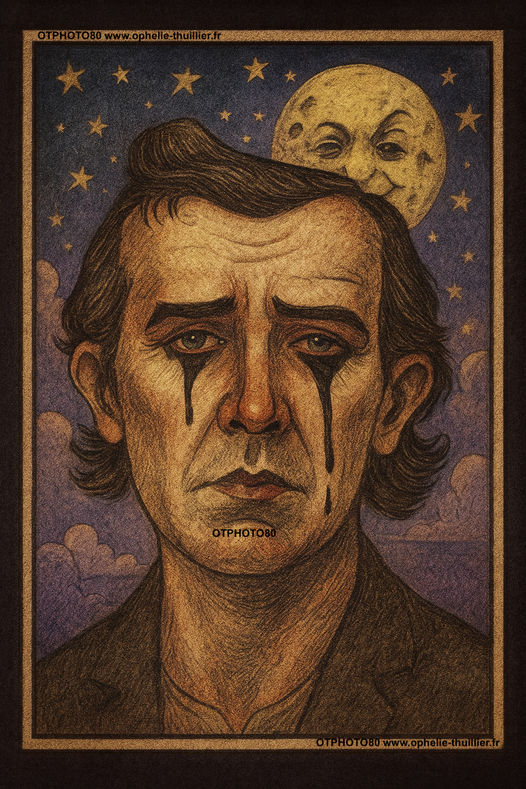 Portrait ombré d'un beagle — facettes de couleur bleu, teal et vert